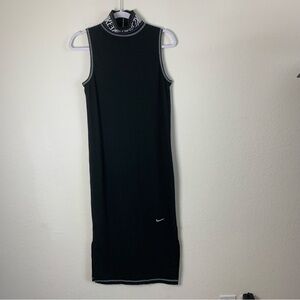 Nike sportswear Womens black sleeveless mock neck midi dress S